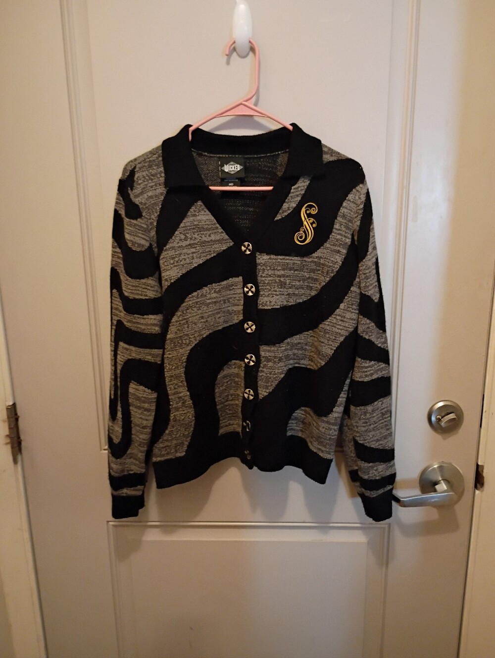 Wicked Button Up Striped Cardigan Size M